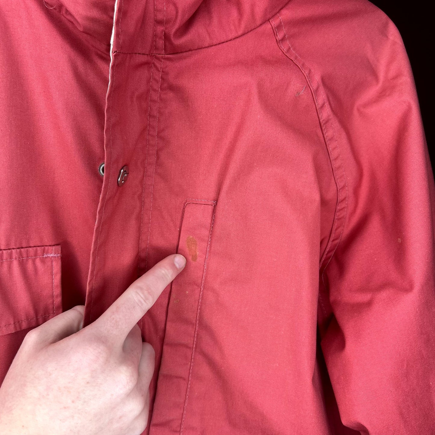 Vintage Woolrich For Women Pink Winter Coat has stains