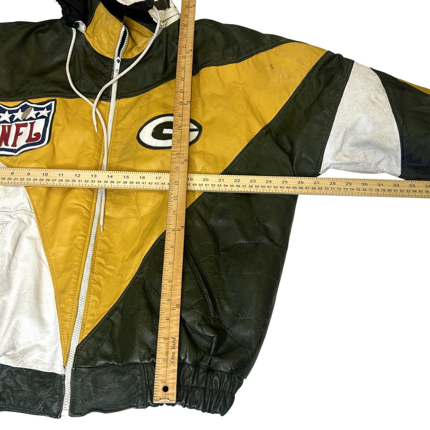 Vintage 90s Leather Greenbay Packers Coat