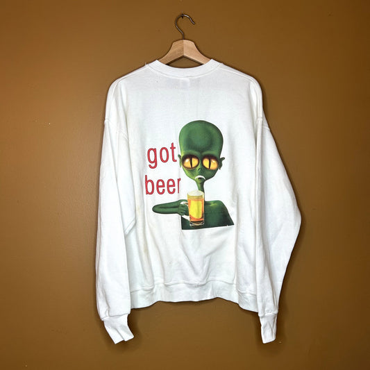 Vintage 90s Test print Crewneck Alien X Hockey Large