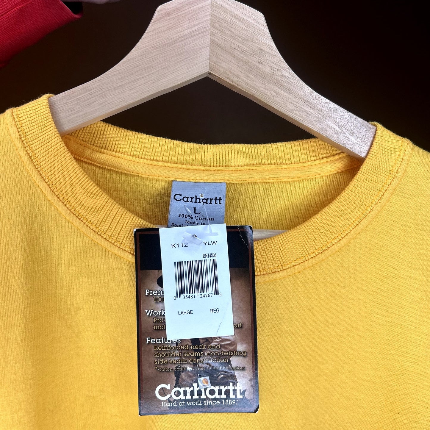 Y2K Yellow Carhartt Logo T-Shirt NWT
