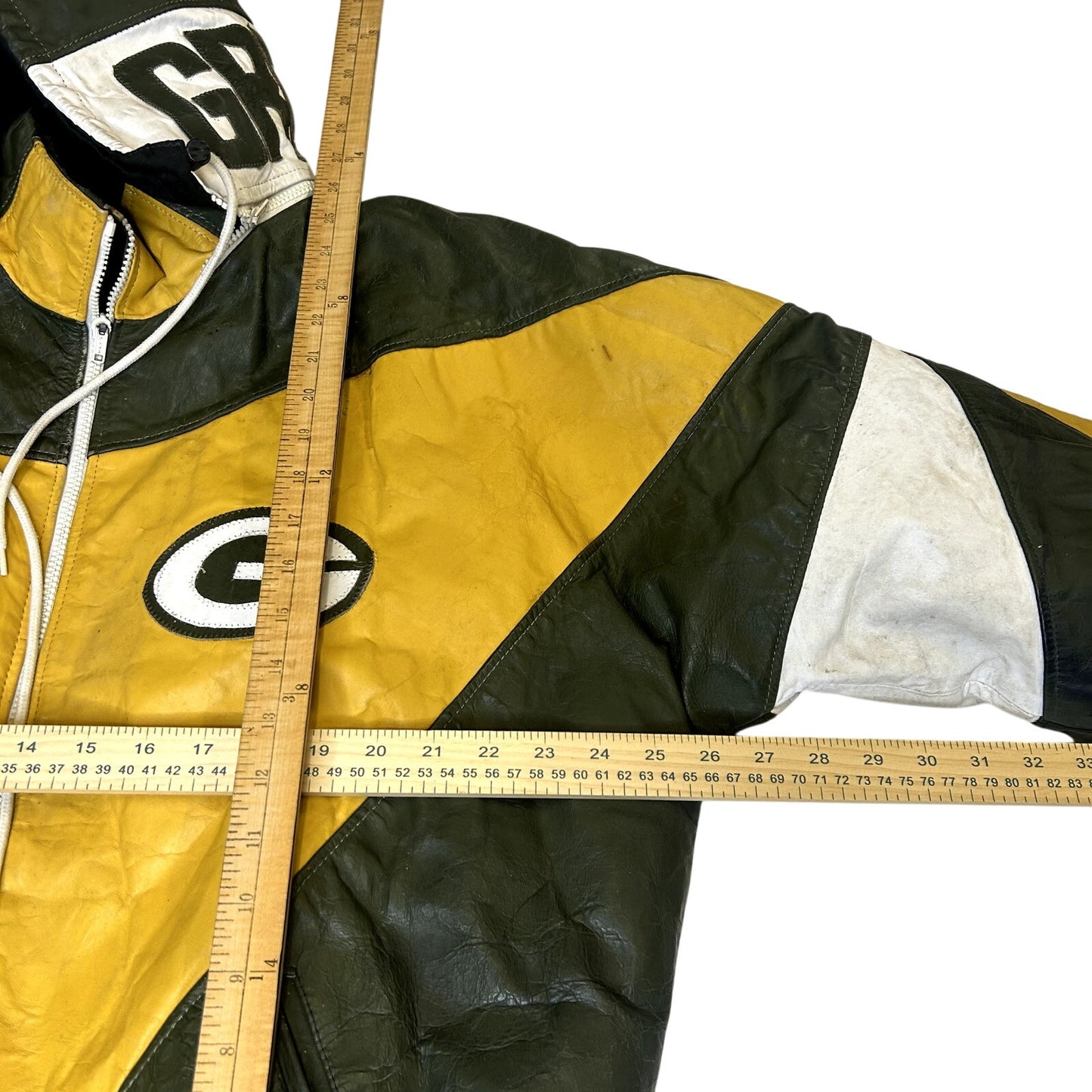 Vintage 90s Leather Greenbay Packers Coat