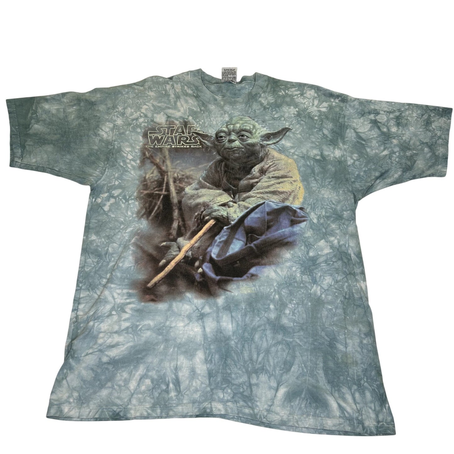 Vintage 1997 Star Wars Liquid Blue Yoda Tie Dye T-shirt