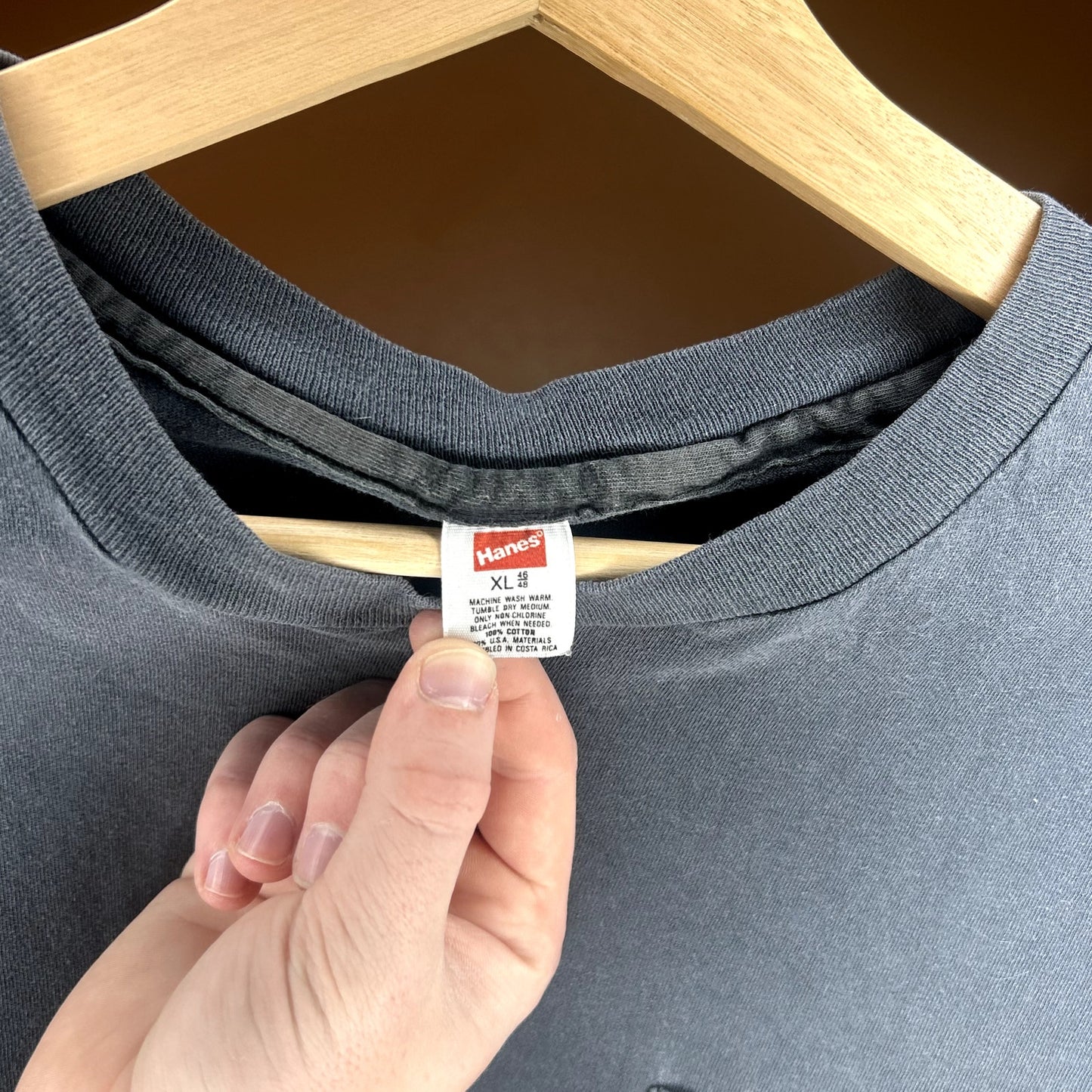 True Vintage Hanes Black Pocket T-Shirt
