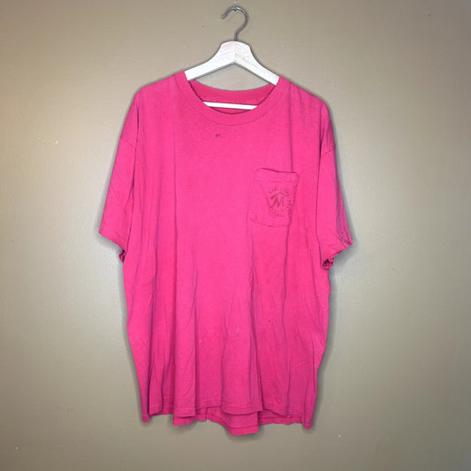 Vintage 90s Red Marlboro Pocket T-Shirt With Distressing