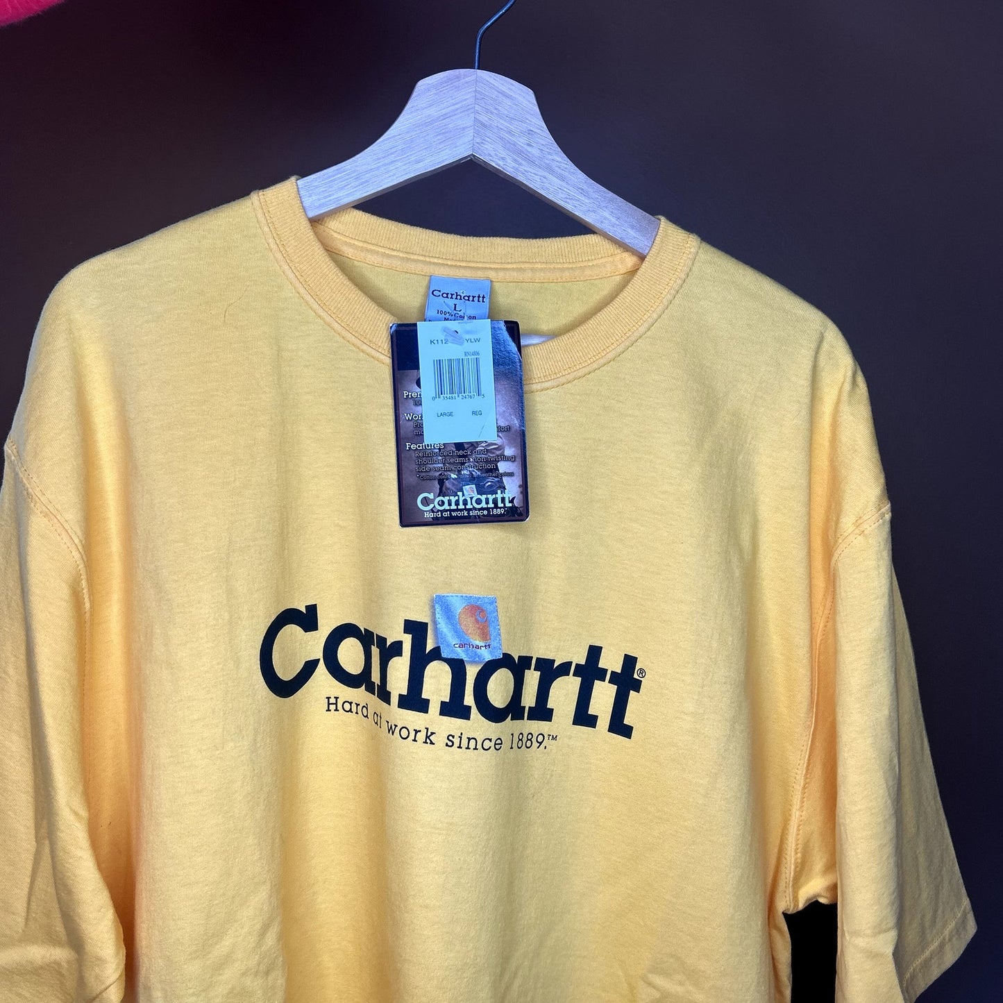 Y2K Yellow Carhartt Logo T-Shirt NWT
