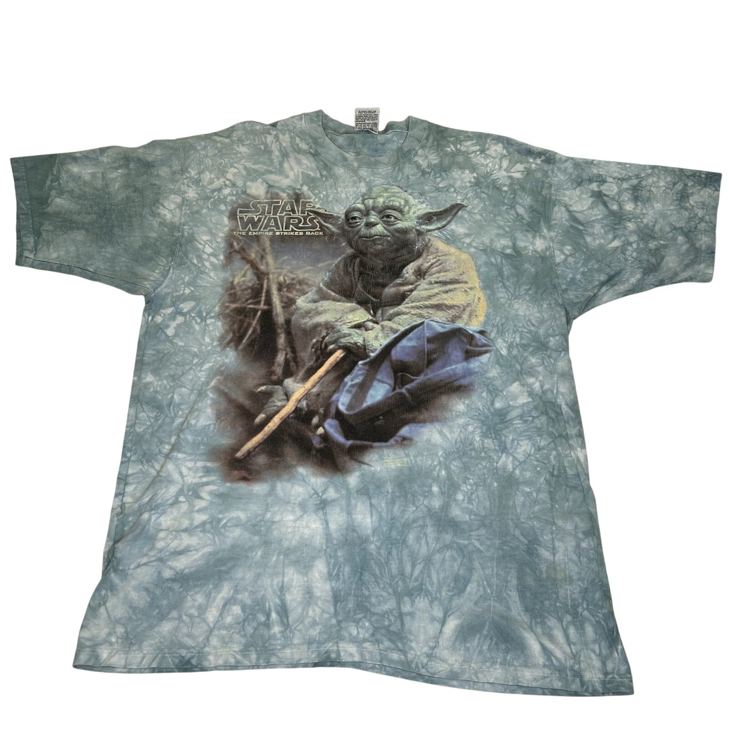 Vintage 1997 Star Wars Liquid Blue Yoda Tie Dye T-shirt