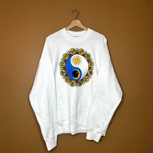 Vintage 90s Moon & Sun Psychedelic Crewneck XL