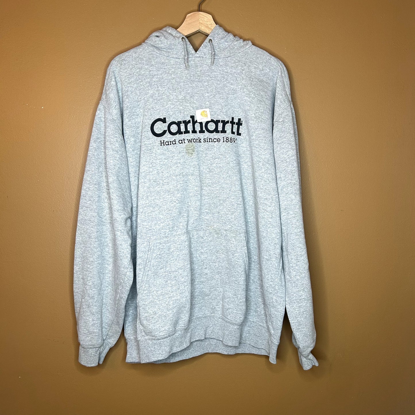Vintage Y2K Carhartt Logo Hoodie, has some stains XL