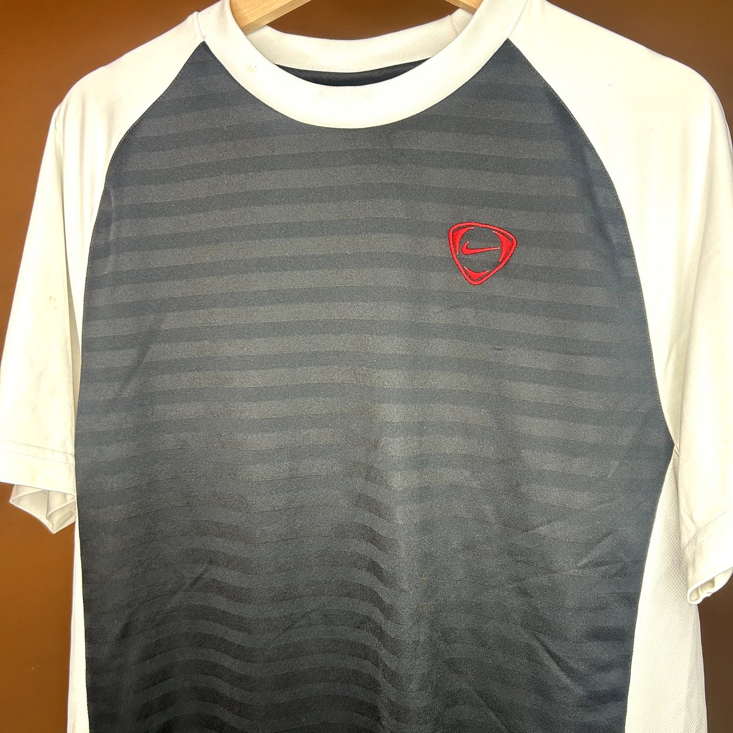 Y2K Nike Soccer Jersey Black & White Large