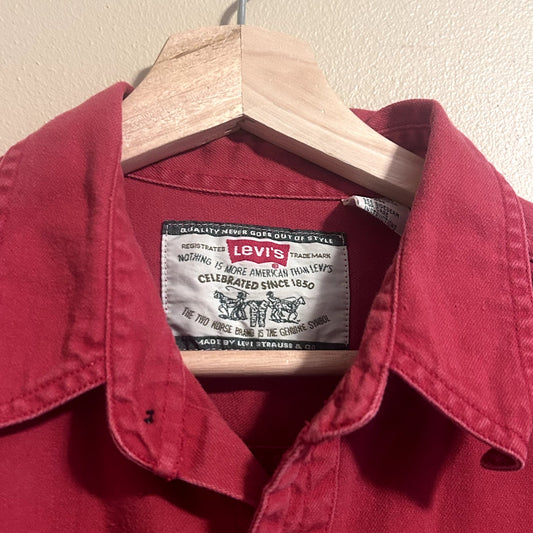Levis Red Button Up Medium