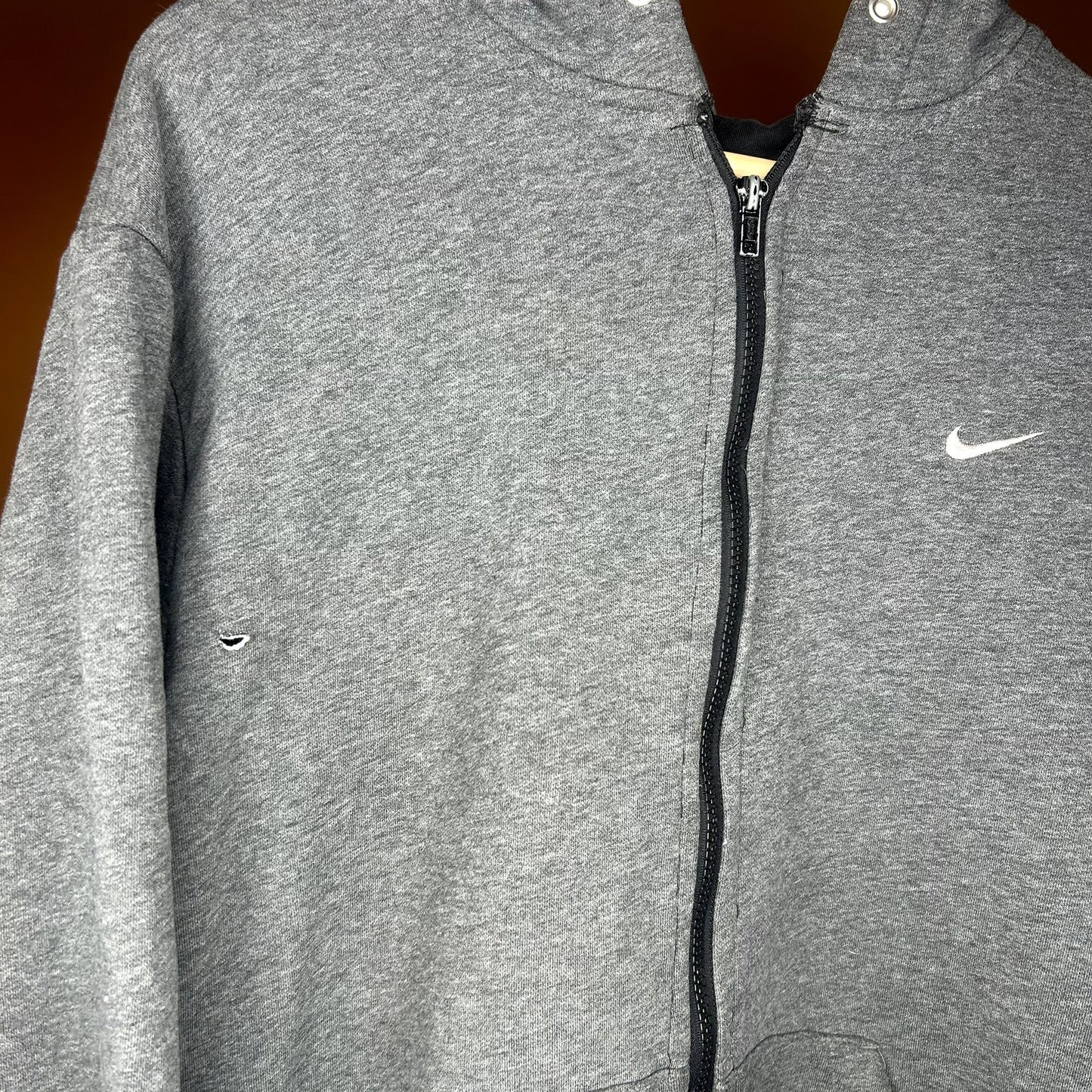 Y2K Nike Gray zip-up Hoodie Large