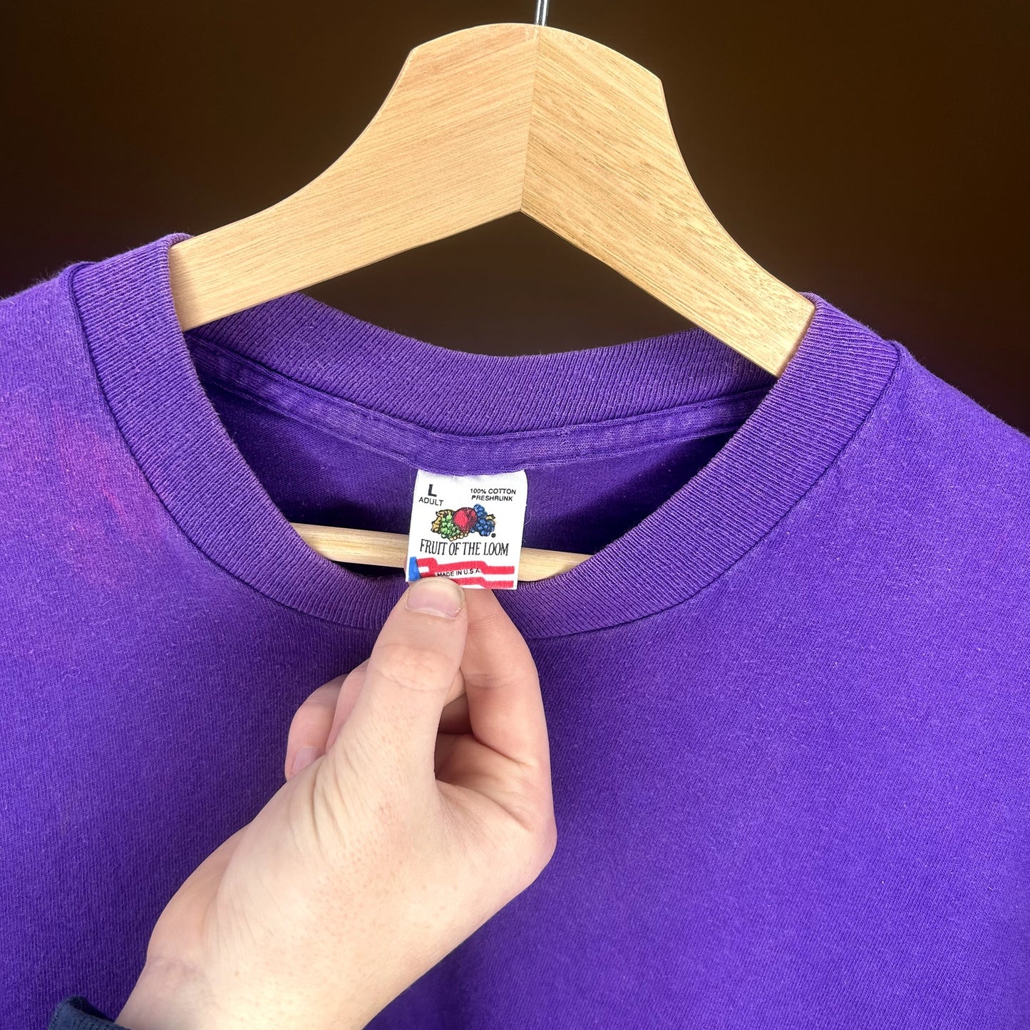Vintage 90s Blank Purple Fruit Of the Loom T-Shirt