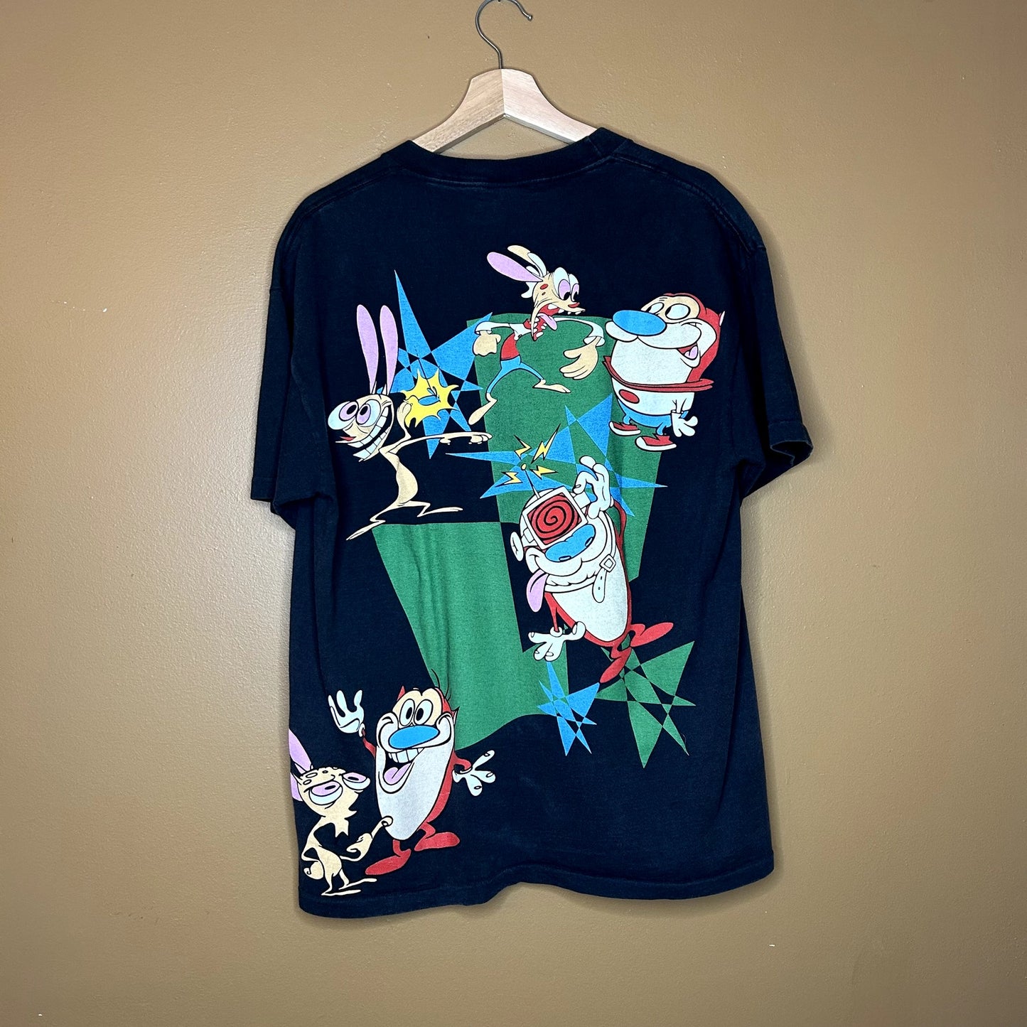 Rare Vintage 90s Ren & Stimpy AOP Size XL