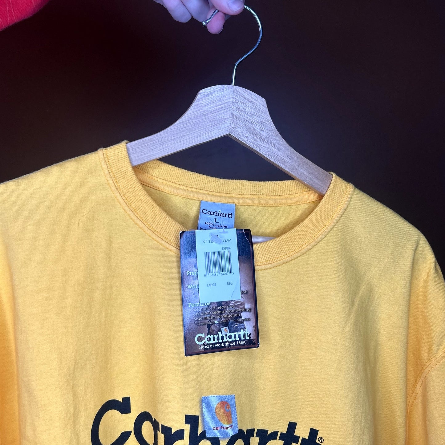 Y2K Yellow Carhartt Logo T-Shirt NWT