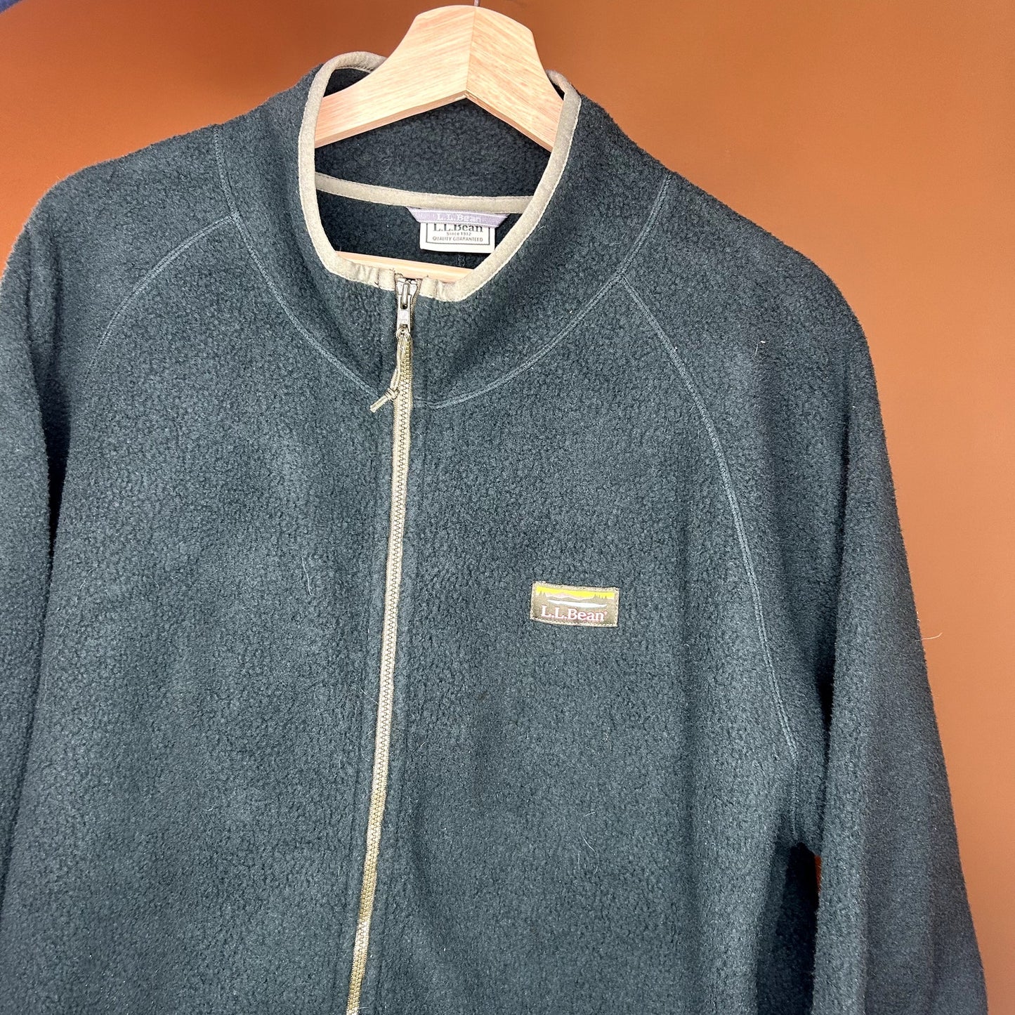 LL Bean Green Zip-Up Sweater