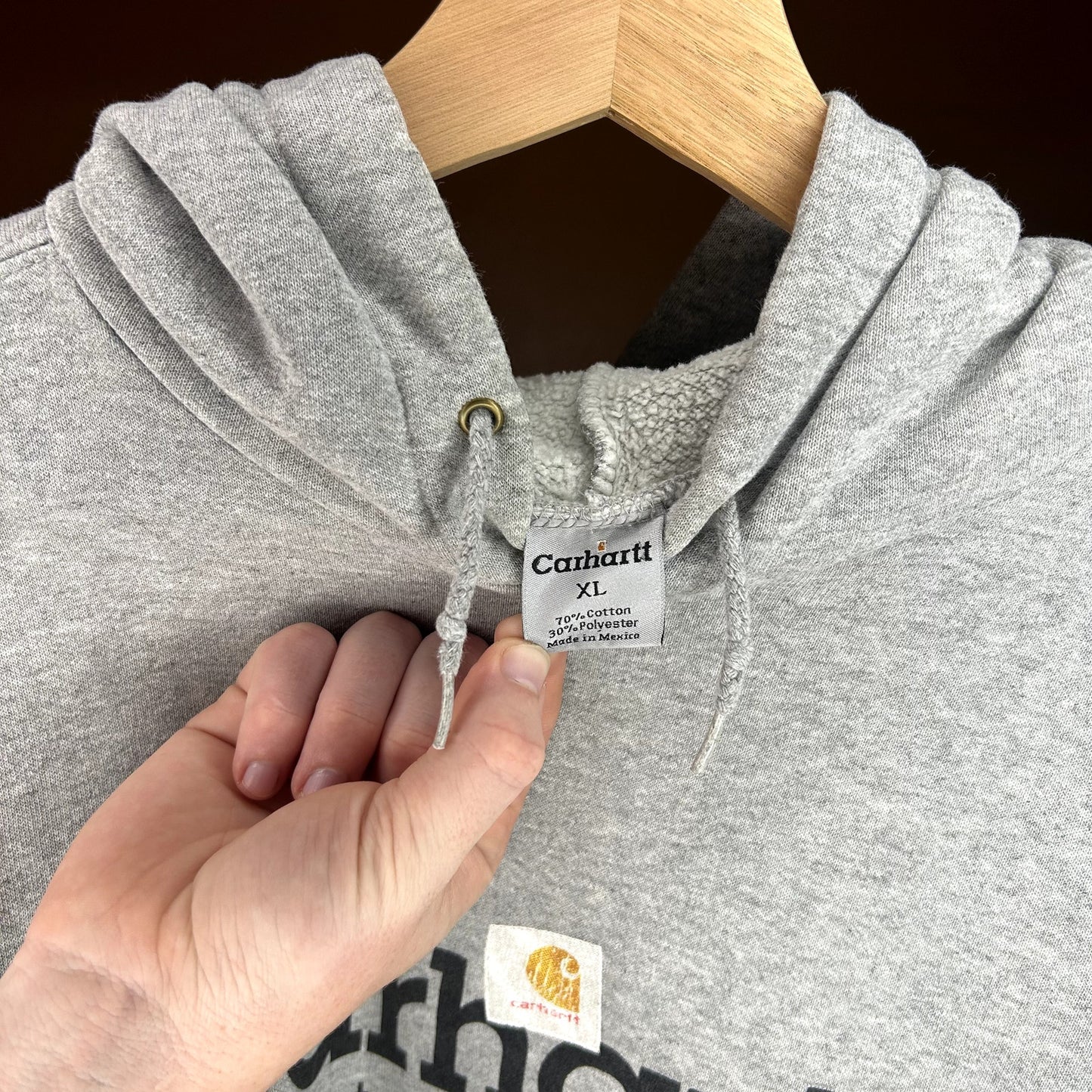 Vintage Y2K Carhartt Logo Hoodie, has some stains XL