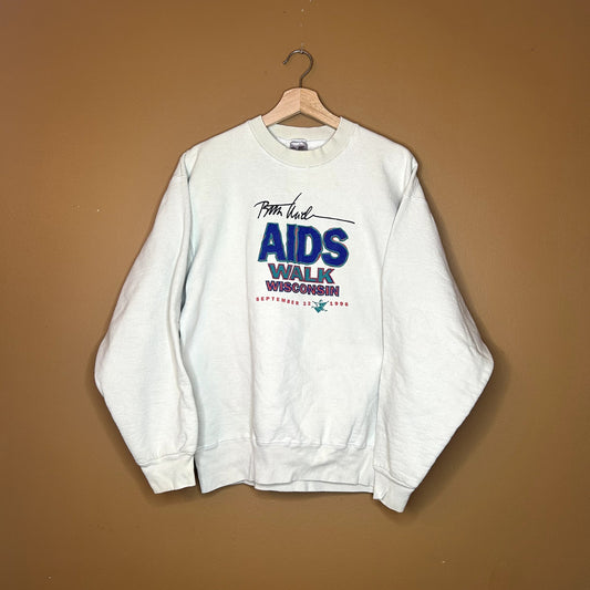 Vintage 90s Aids Walk Crewneck Large