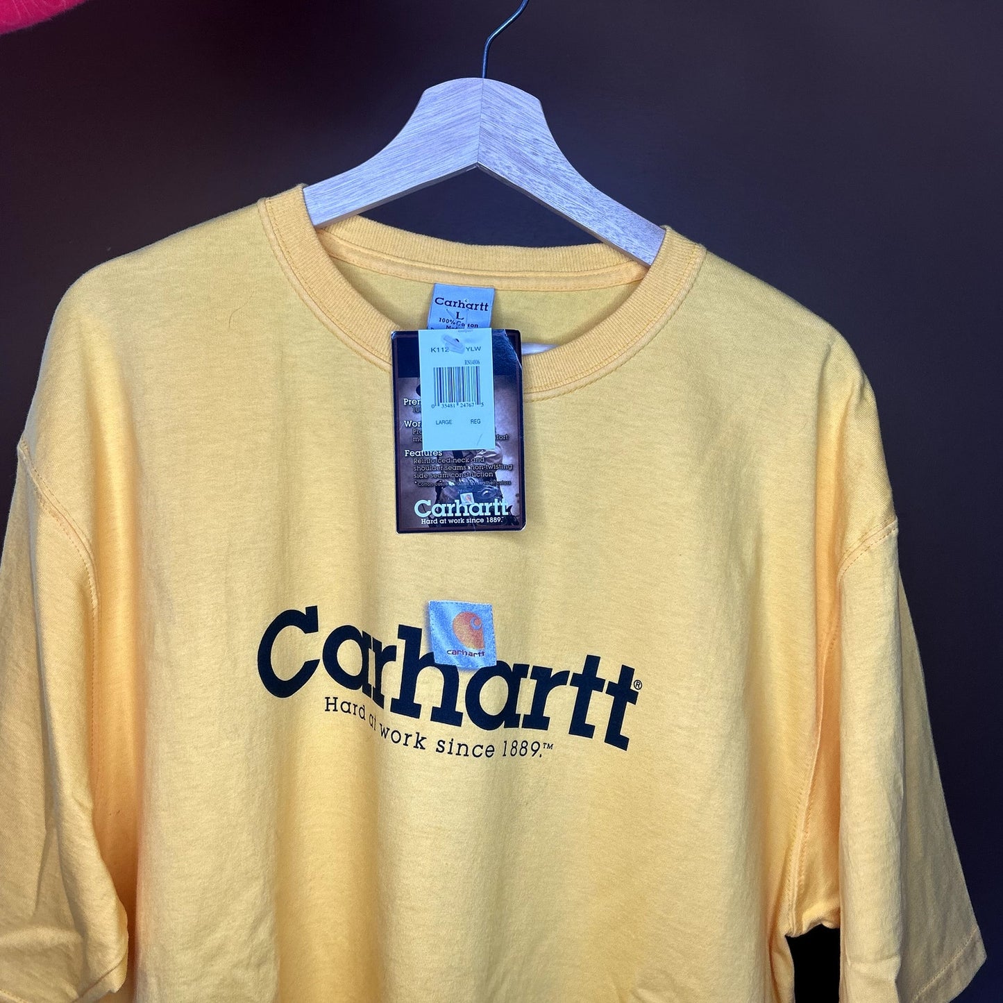 Y2K Yellow Carhartt Logo T-Shirt NWT