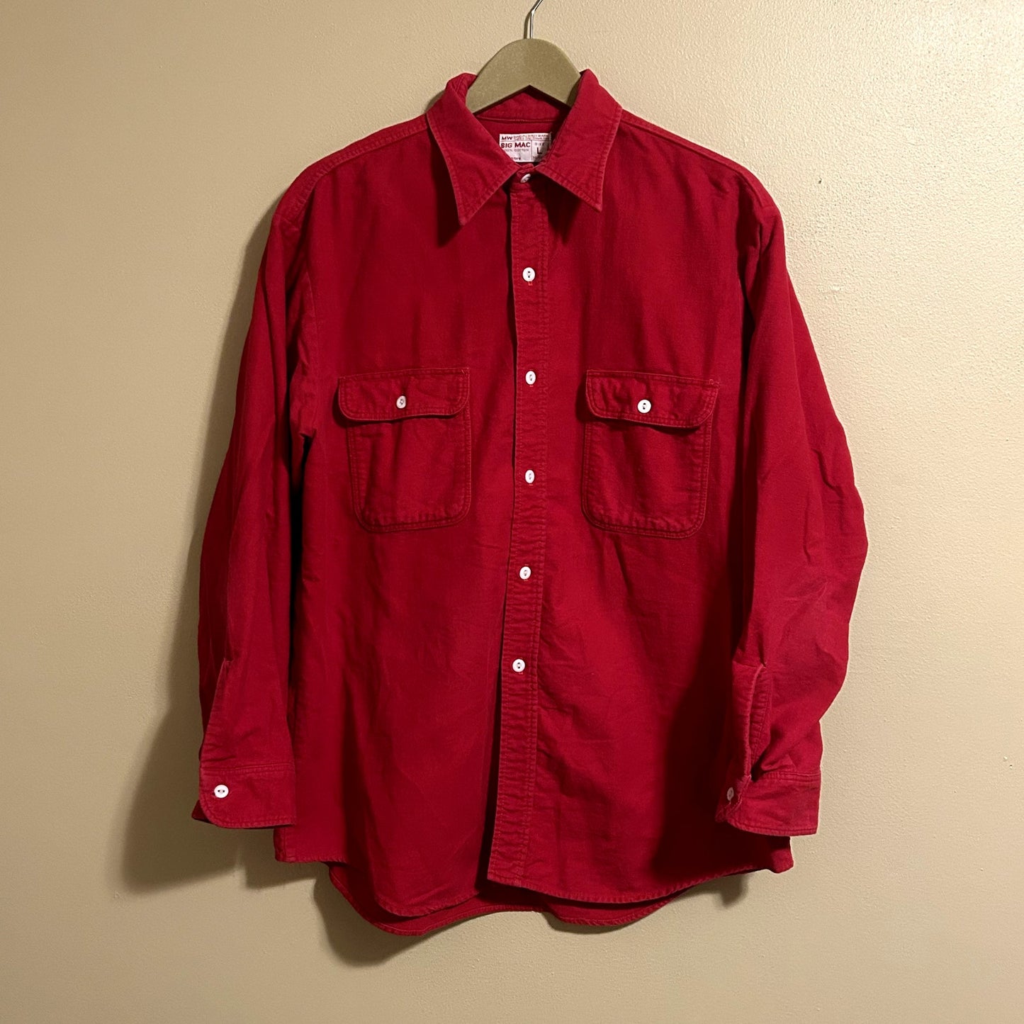 Vintage 70s Red Big Mac Button Up Shirt Large