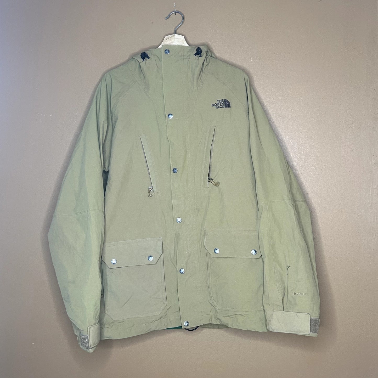 The North Face Hyvent Tan / Brown Rain Jacket Large