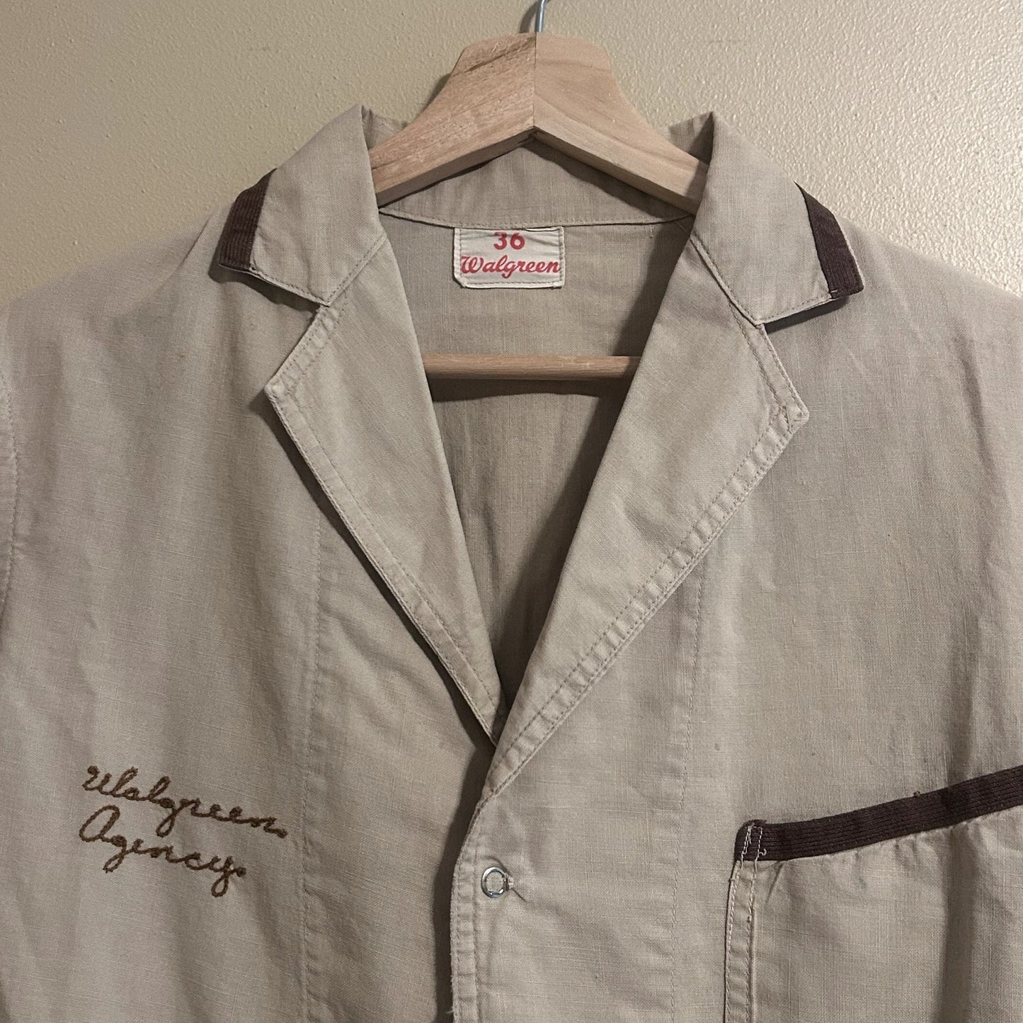 True Vintage 50s/60s Walgreens Chain Stitched Work Coat 38