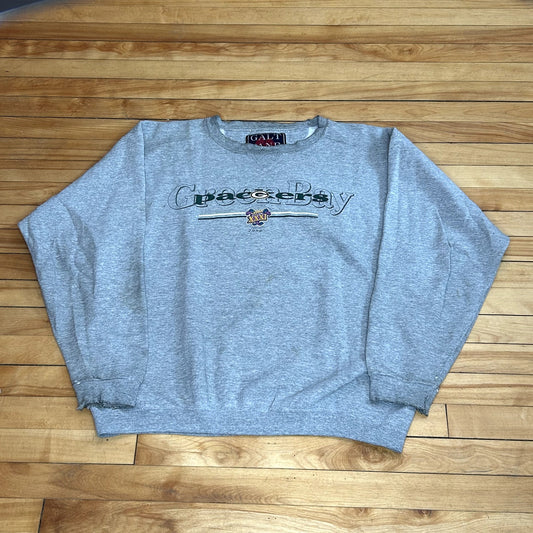 90s Packers Super Bowl Gray Crewneck Large