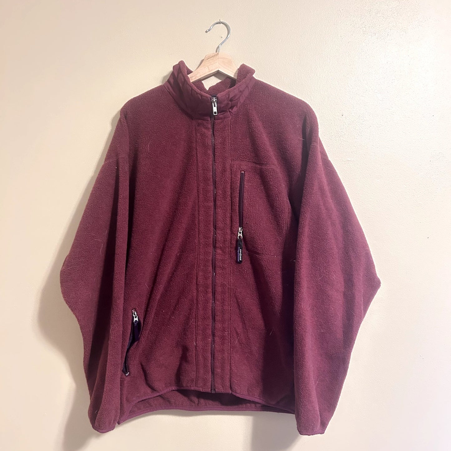 Vintage Patagonia Burgundy Full-Zip Synchilla Fleece Jacket XL