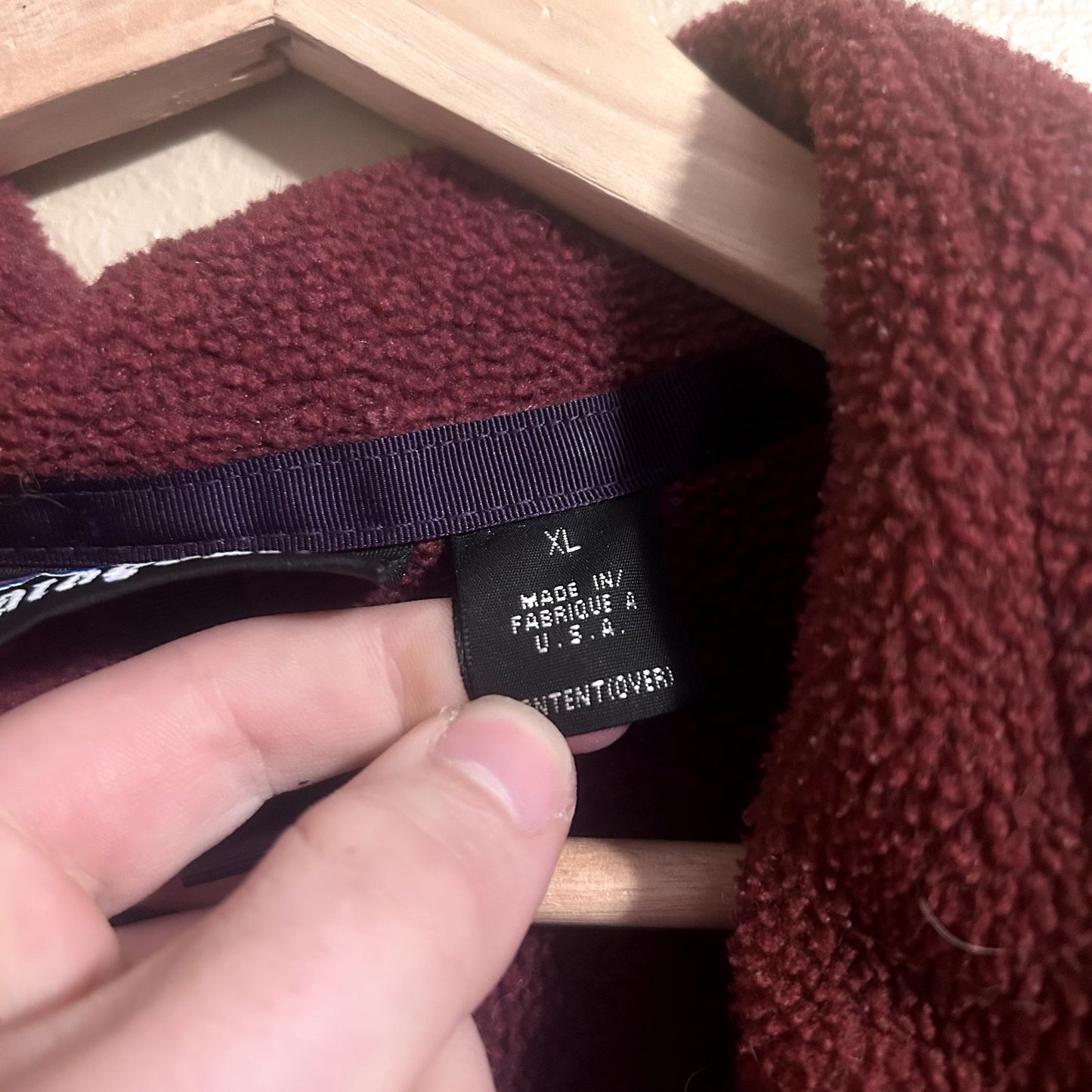Vintage Patagonia Burgundy Full-Zip Synchilla Fleece Jacket XL