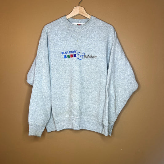 VIntage USA Today Grey Crewneck Large
