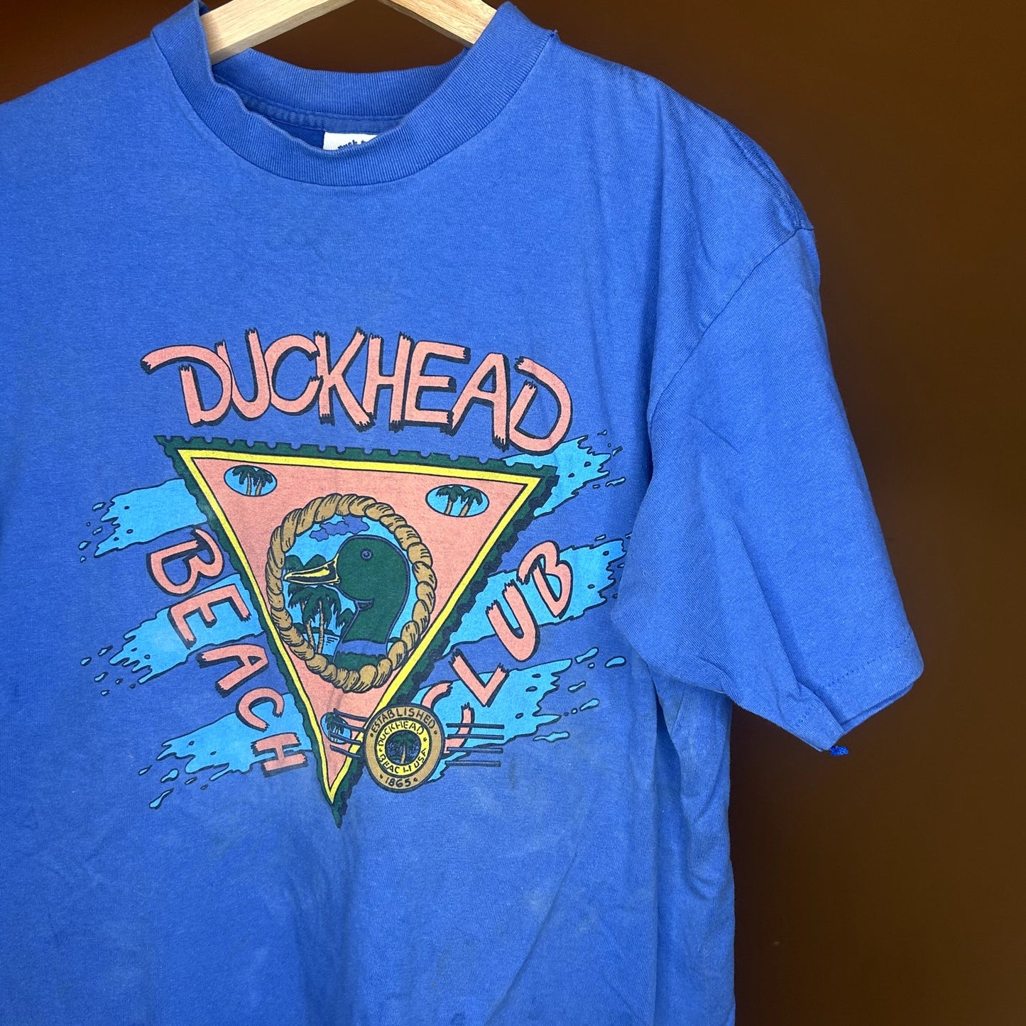 Vintage Blue Duck Head Graphic T-Shirt