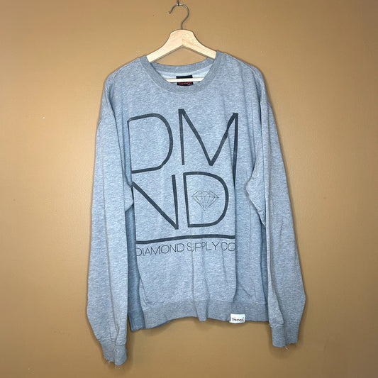 Y2K Diamond Skateboards Gray Crewneck Large