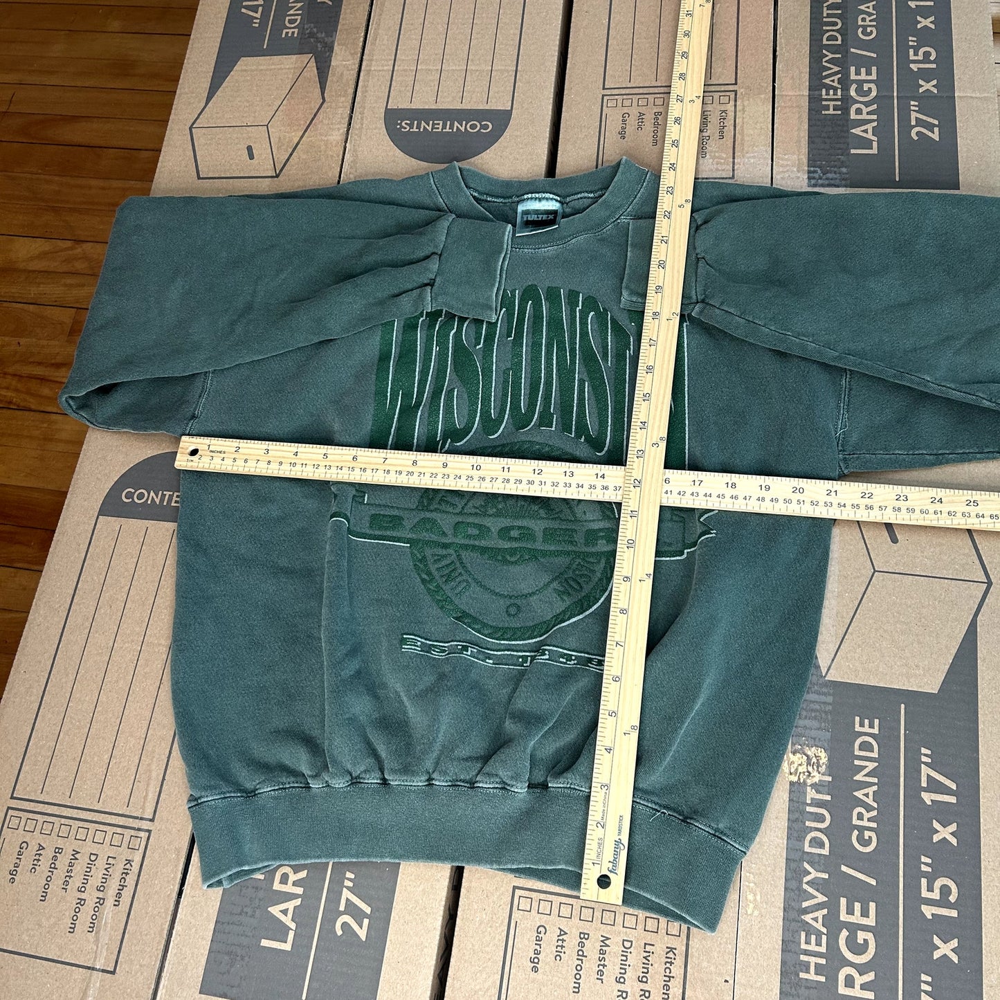 Vintage 90s Green Wisconsin Badgers Lumen Numen Crewneck Medium