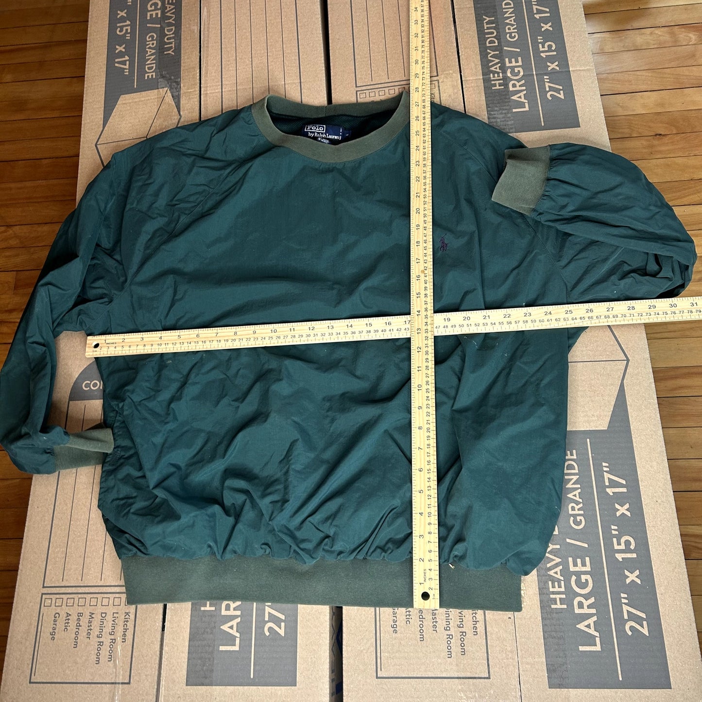 Polo Green Windbreaker Pullover T-Shirt Large