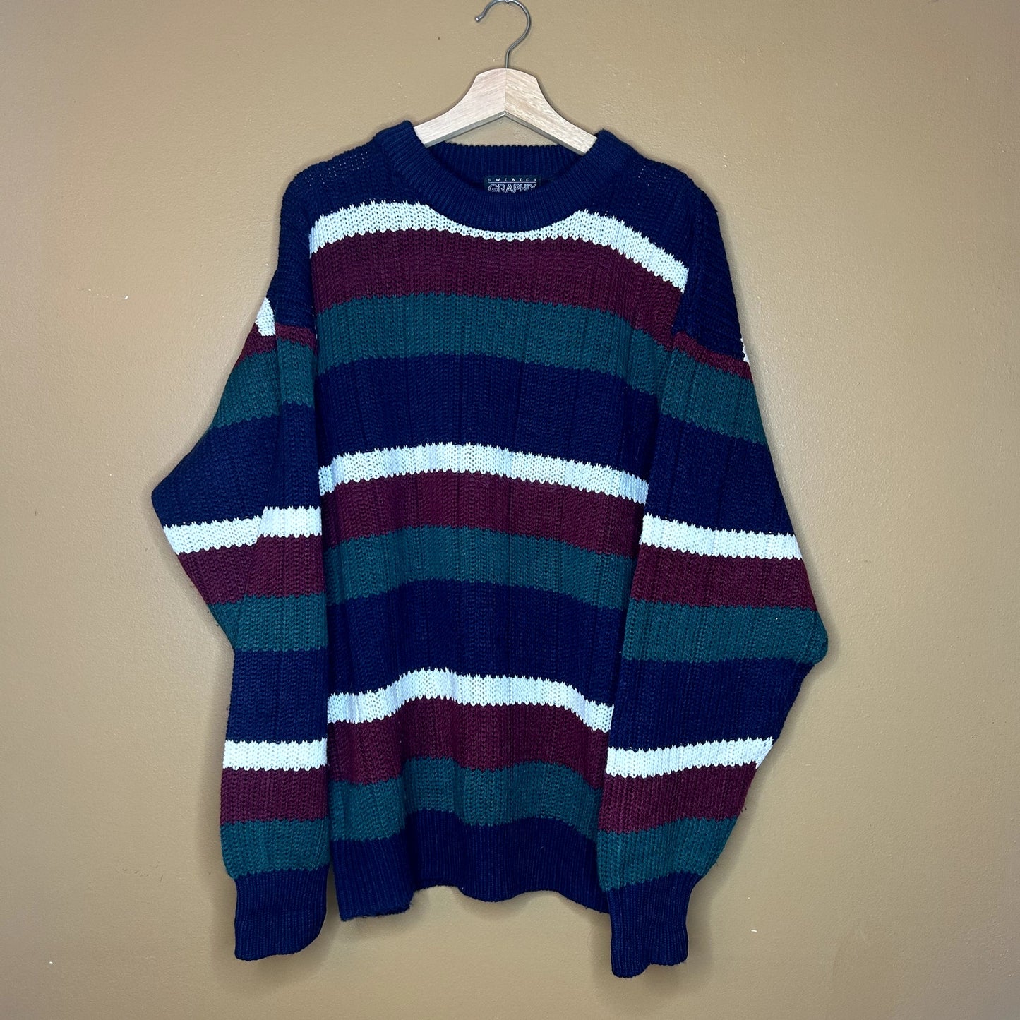 Vintage 90s Sweater Graphic Acrylic Sweater XXL