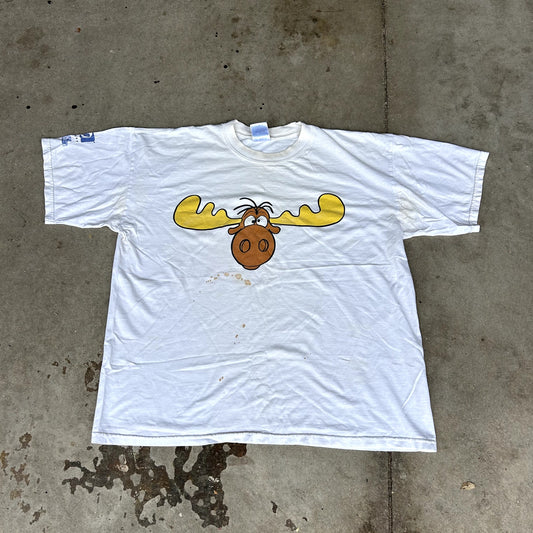 Vintage Rocky & Bowinkle T-Shirt XL Stained