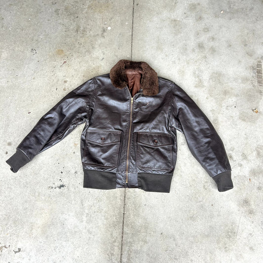 Vintage Leather Made in San Diego G3 Bomber Jacket 38