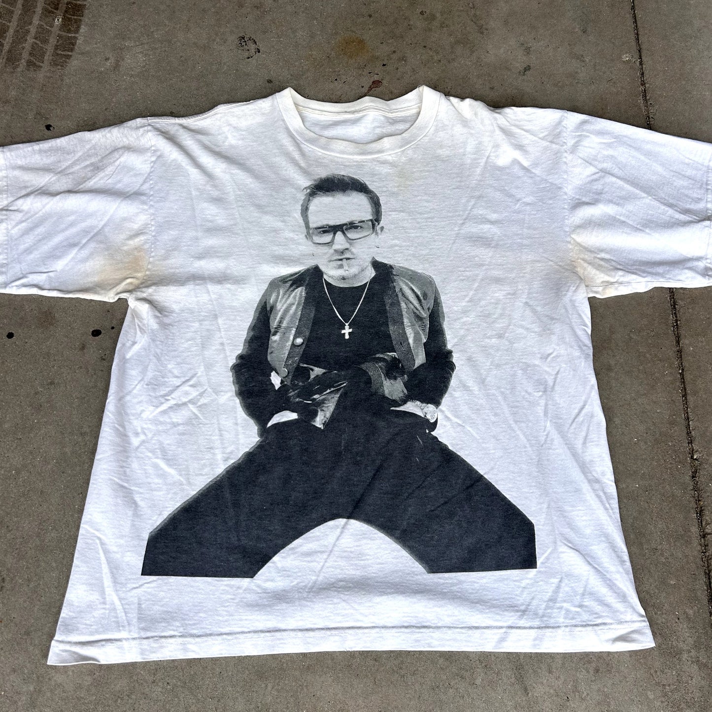 Rare Vintage U2 PopMart 1997 Tour Bono T-Shirt Stained