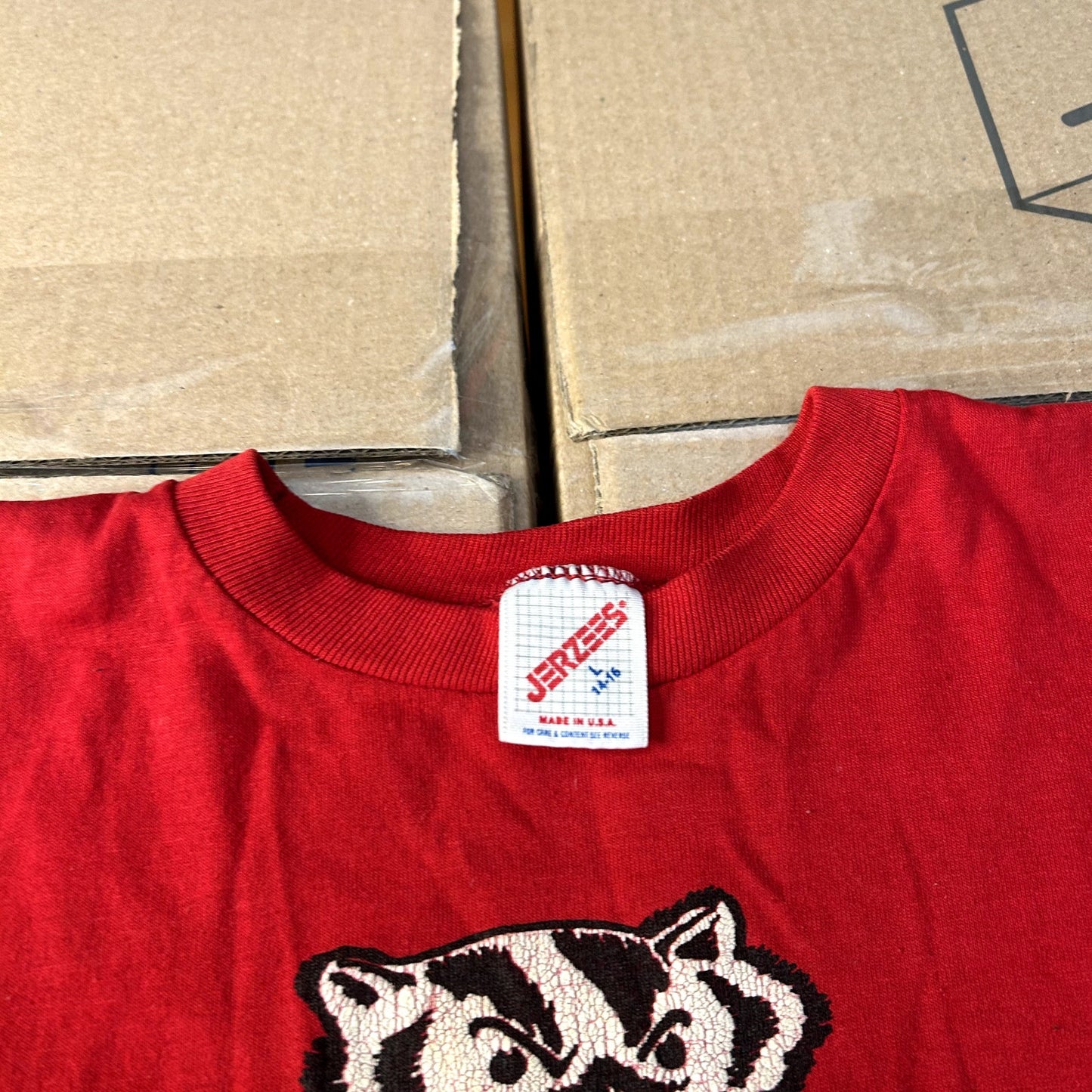 Vintage 90s Youth Wisconsin Badgers T-Shirt Large