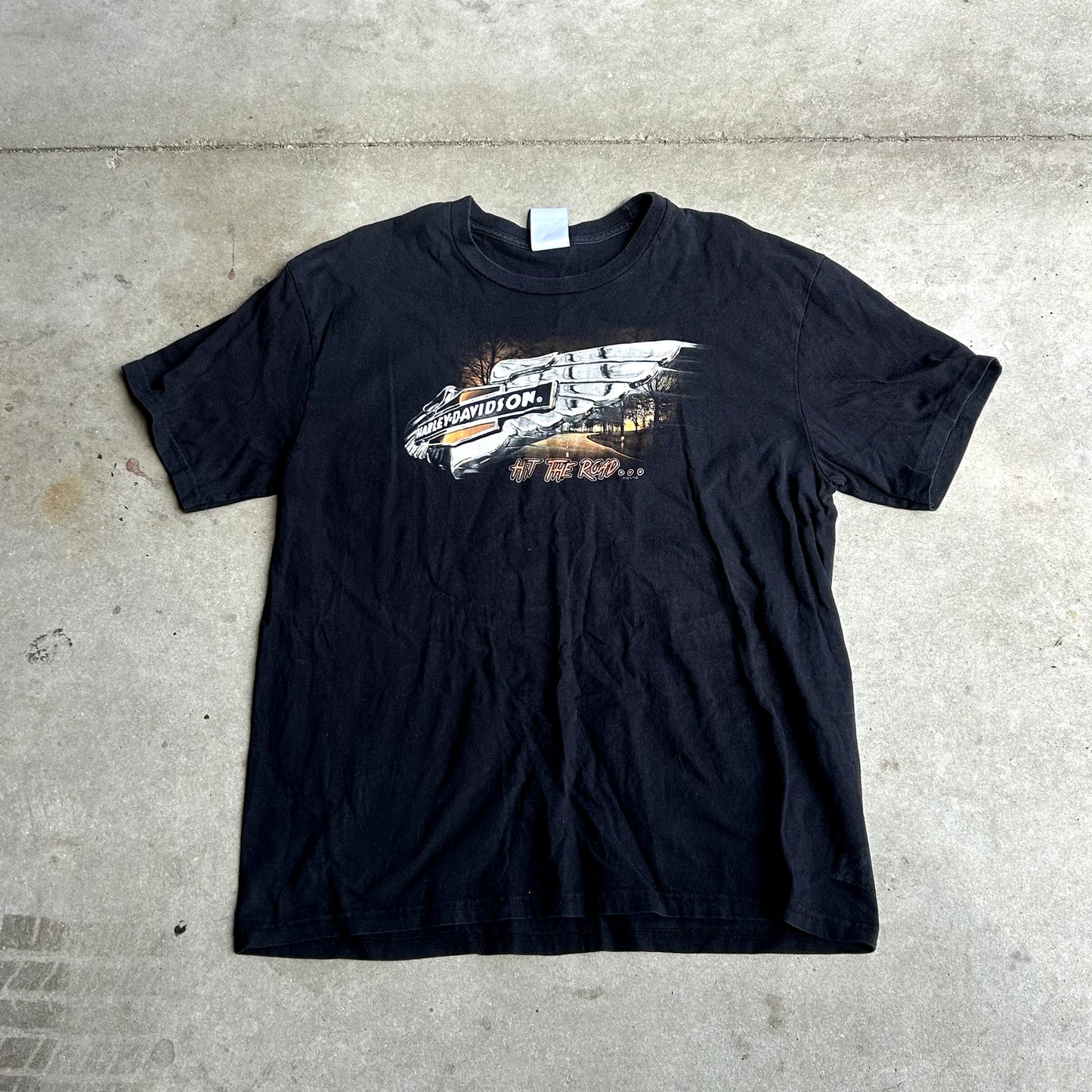 Y2K Harley Davidson Black T-Shirt XL