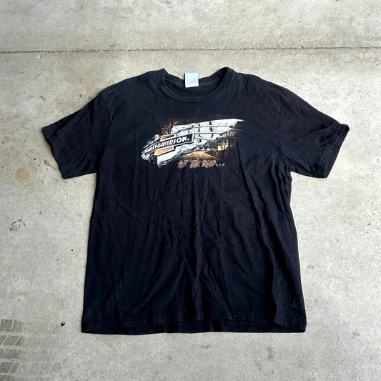 Y2K Harley Davidson Black T-Shirt XL
