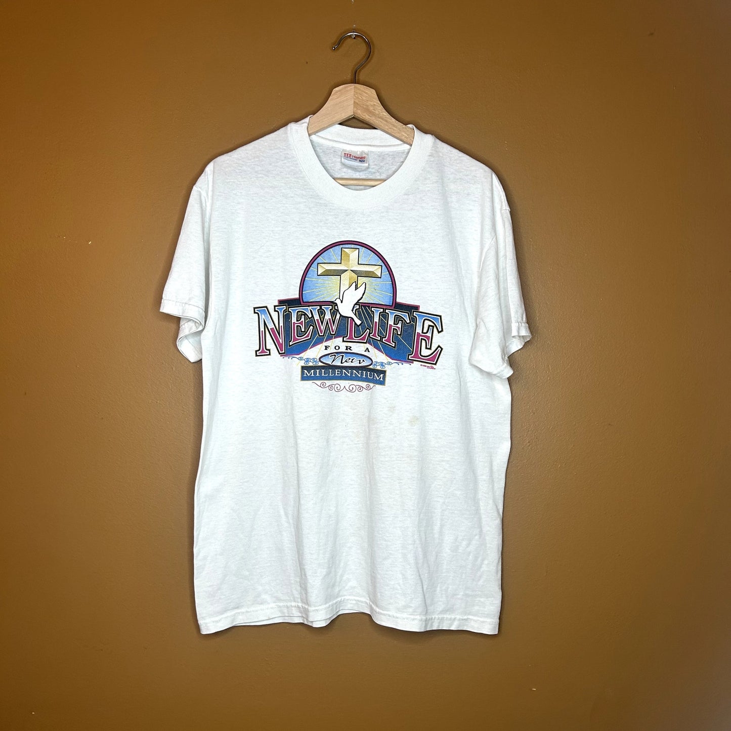 Y2K New Life Graphic T-Shirt Medium
