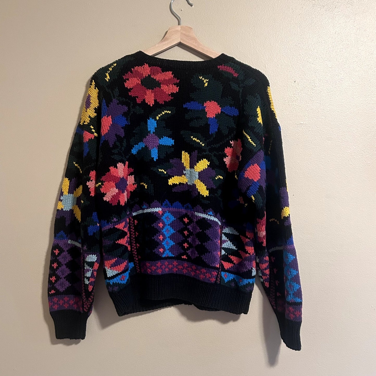 Y2K Smith Forester 100% Cotton Flower Cardigan Sweater Medium