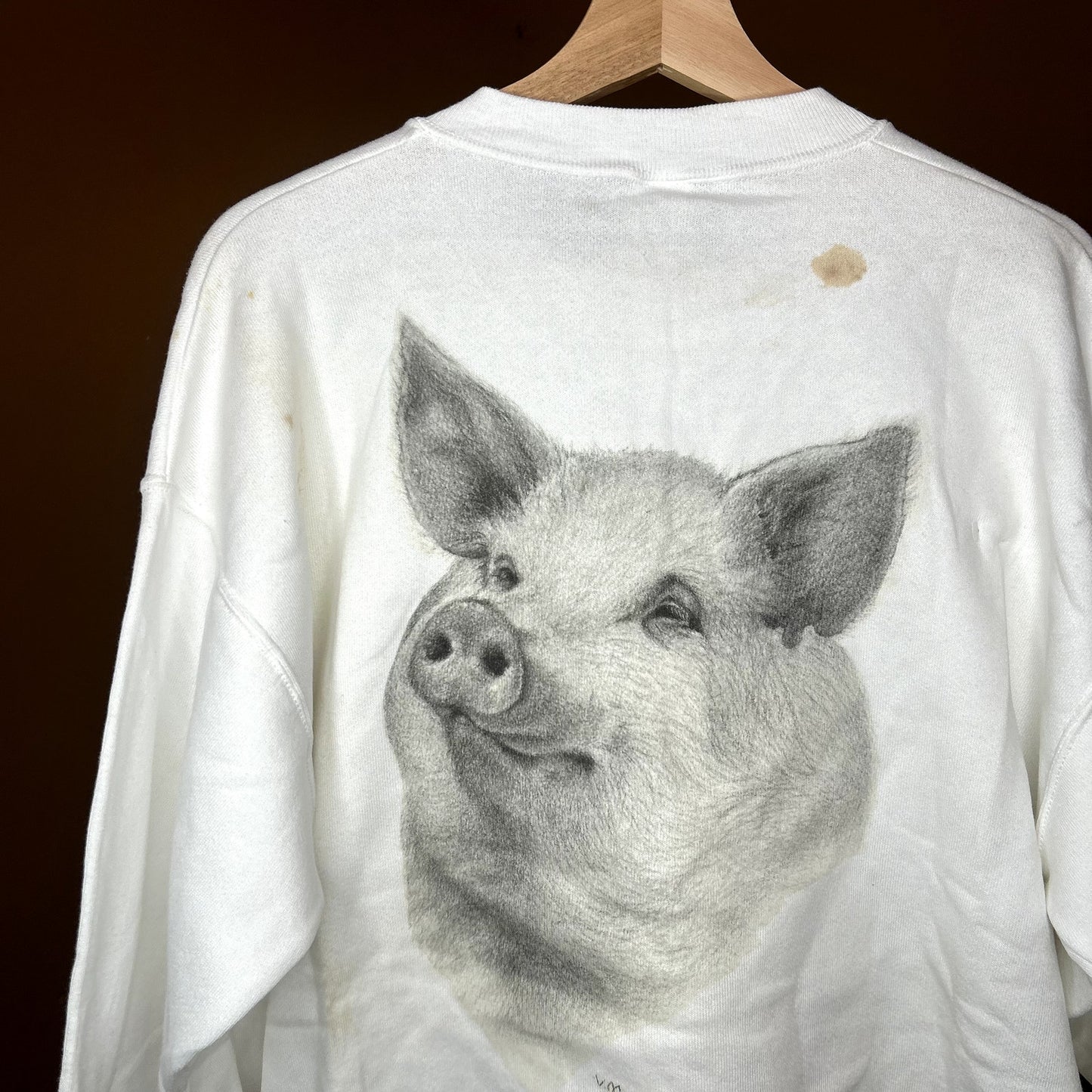 Vintage 90s Test Print White Tail Deer x Pig Crewneck