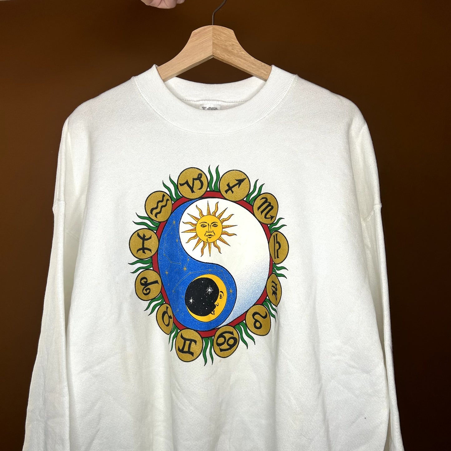 Vintage 90s Moon & Sun Psychedelic Crewneck XL