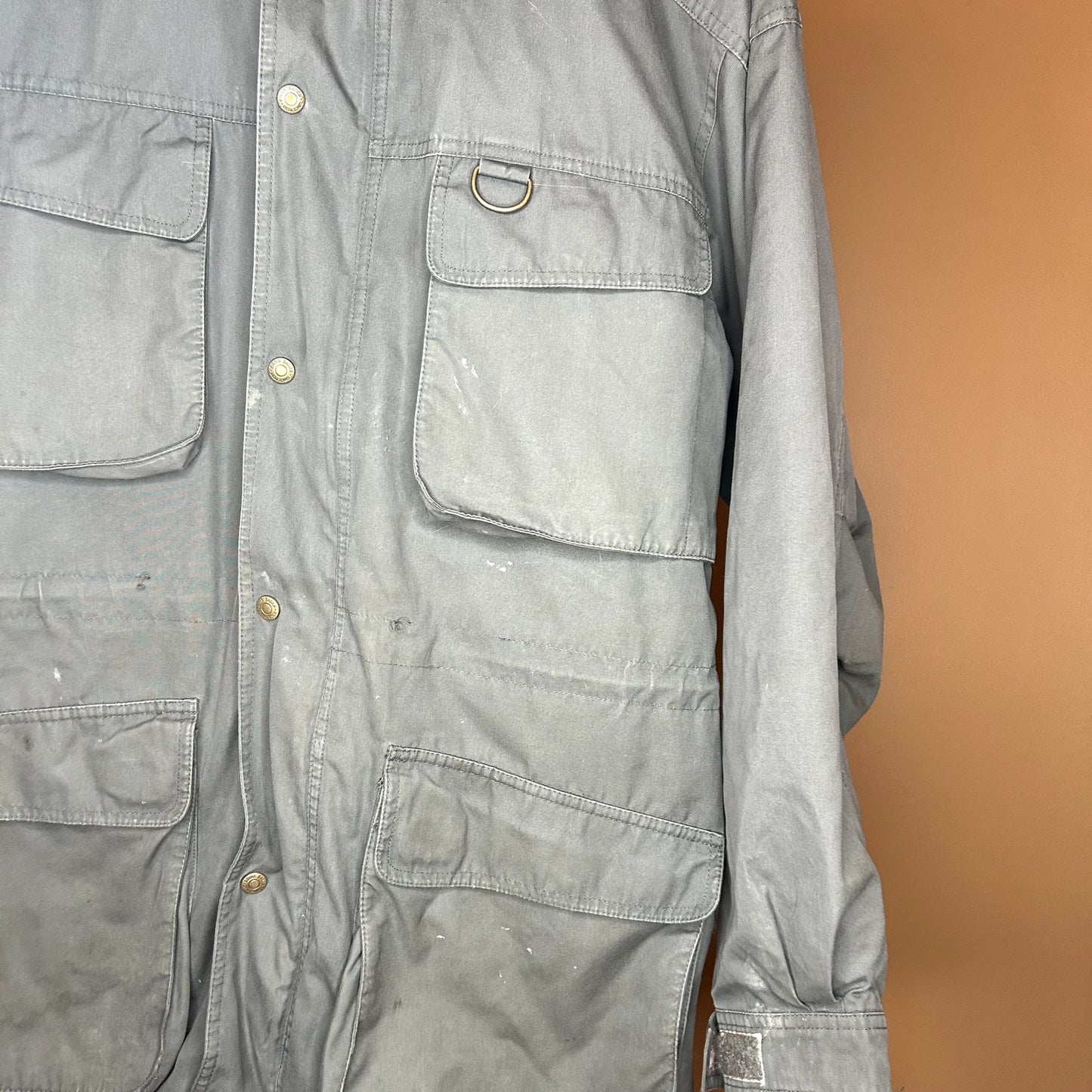 Vintage 90s Eddie Bauer 4 Pocket Lined Olive Jacket