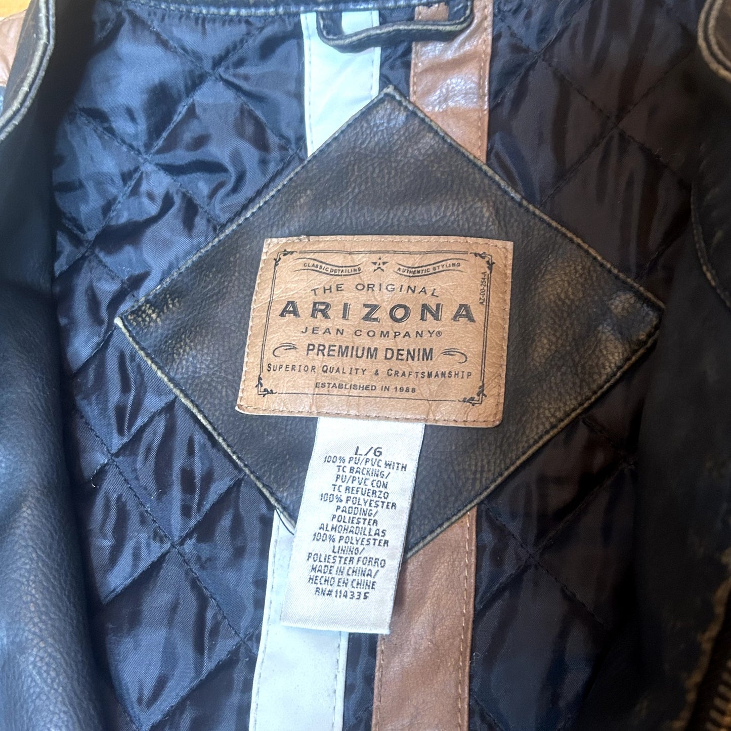 Arizona Leather Cafe Racer Type Jacket Large