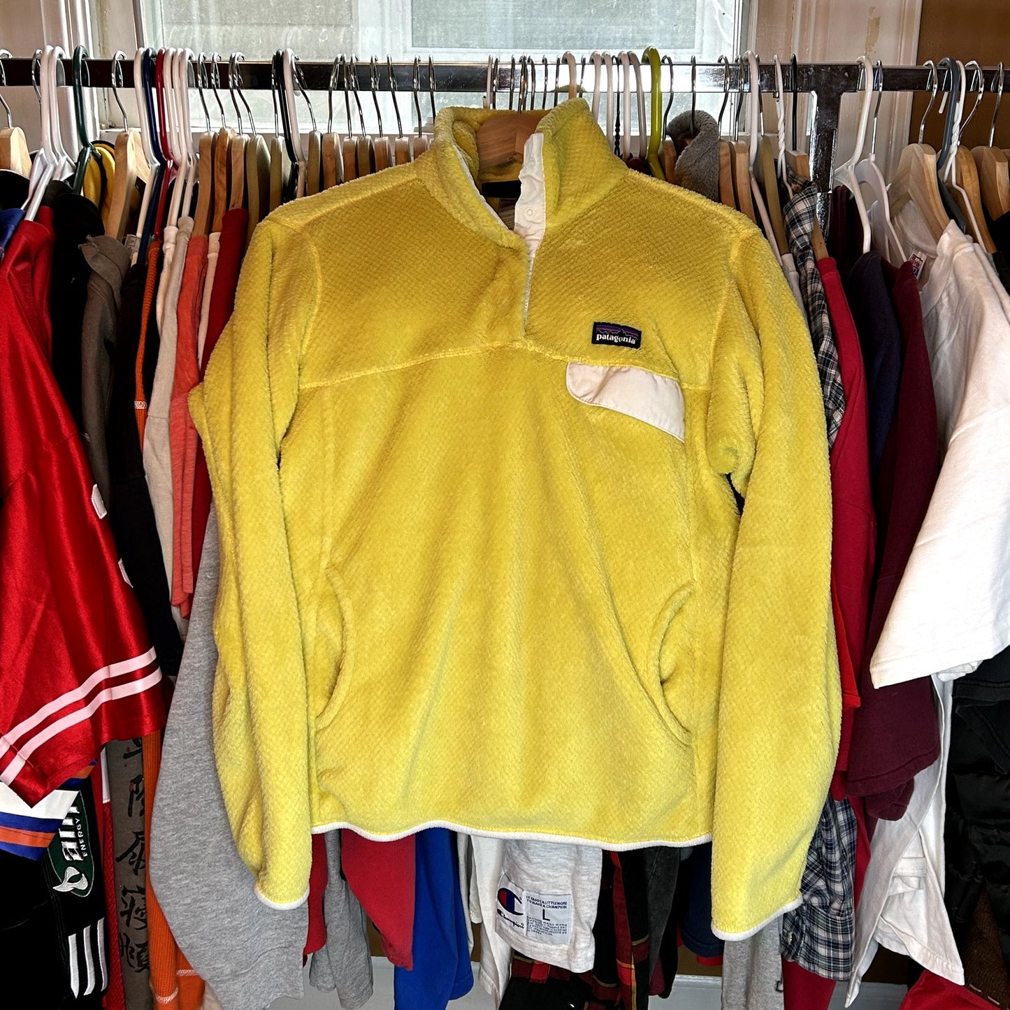 Womens Yellow Patagonia Snap Sweater Medium