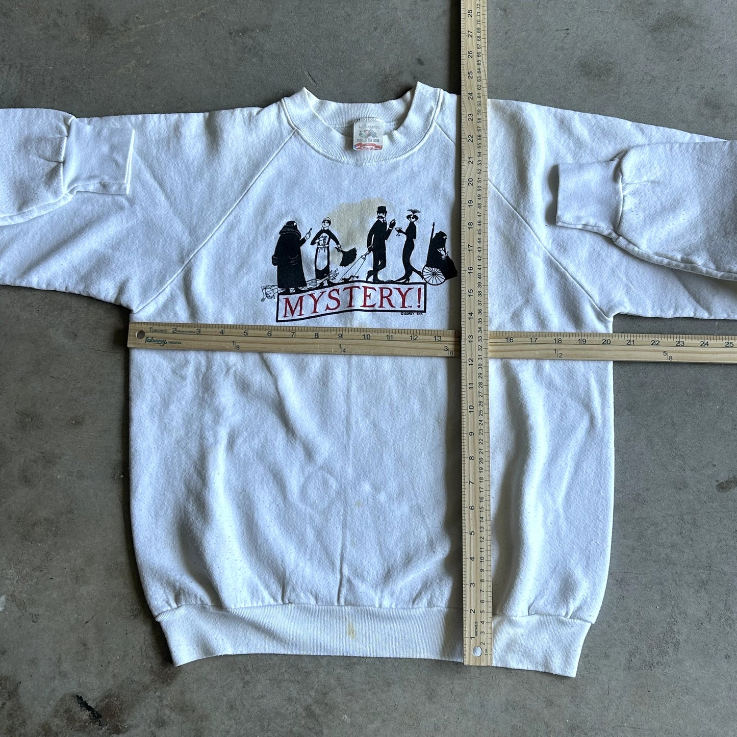 Vintage 90s Mystery Tv Show Crewneck Large Stained
