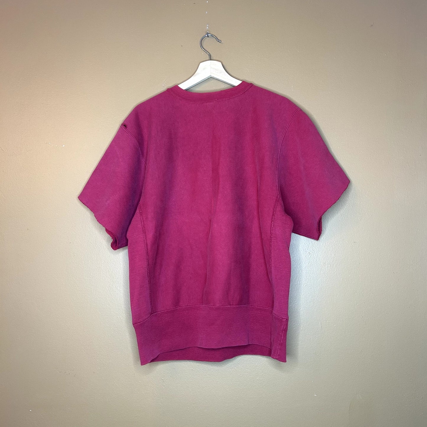 Vintage 90s Champion Reverse Weave Cherry Red Cut Sleeves Large