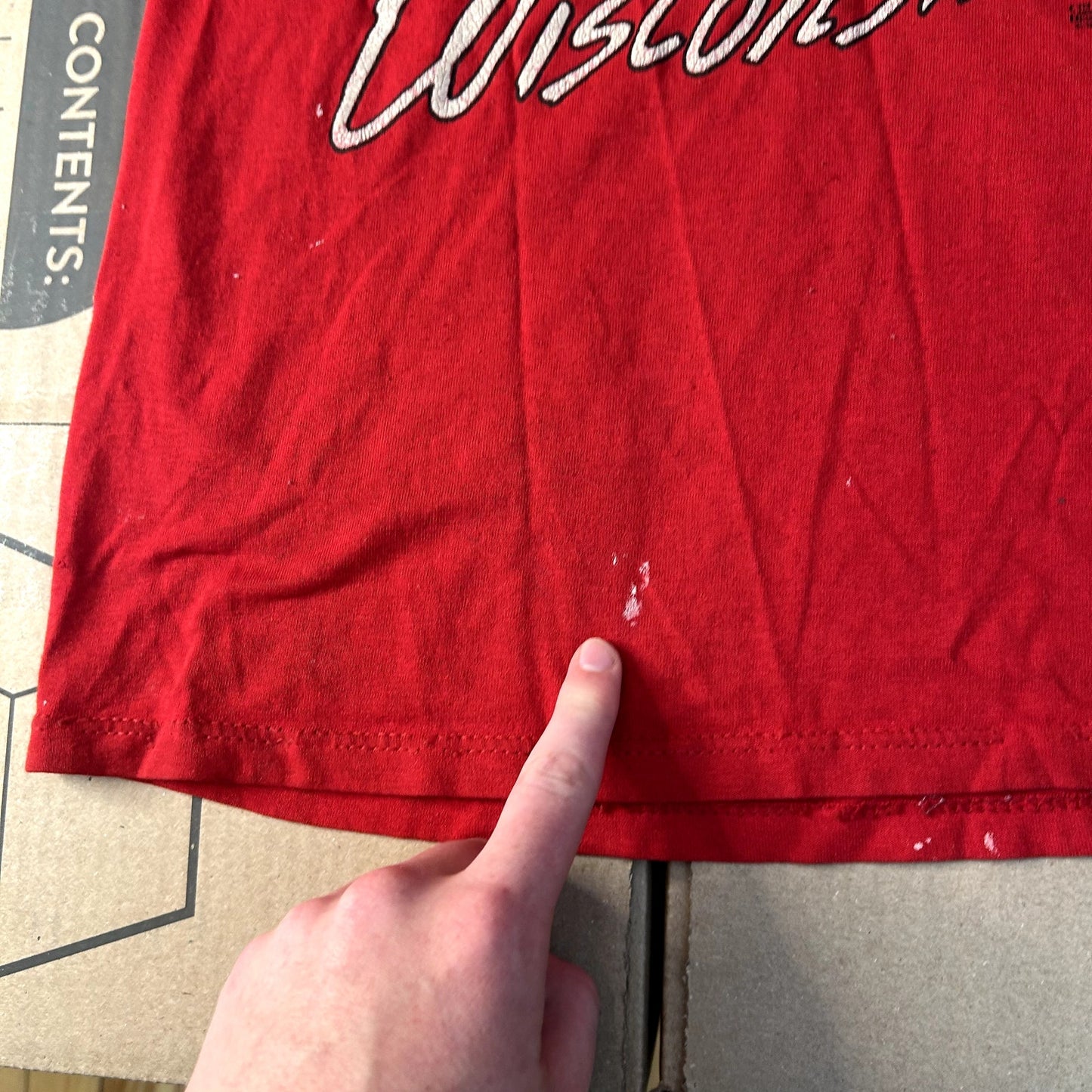 Vintage 90s Youth Wisconsin Badgers T-Shirt Large